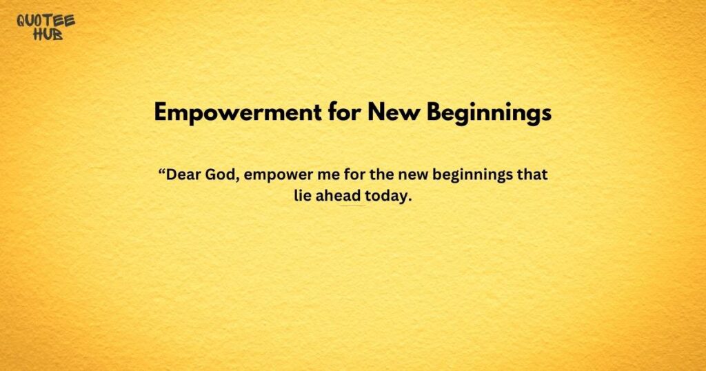 Empowerment for New Beginnings