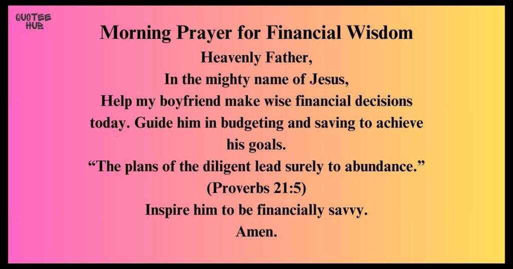 Morning Prayer for Financial Wisdom