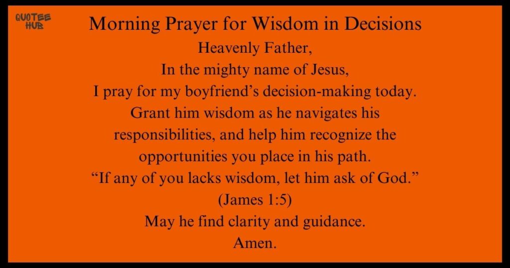 _Morning Prayer for Wisdom in Decisions