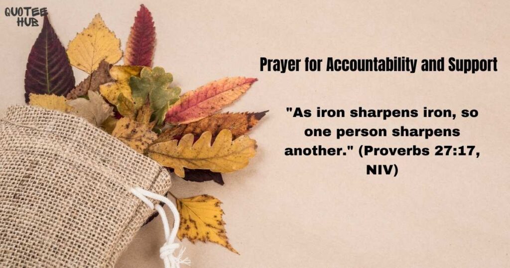 Prayer for Accountability and Support 