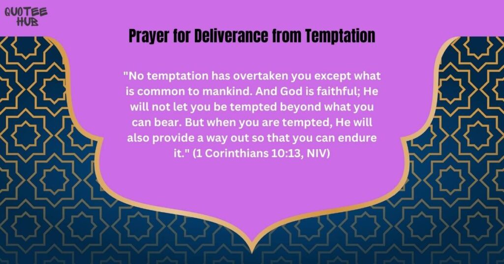 Prayer for Deliverance from Temptation