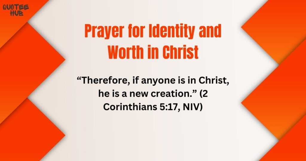 Prayer for Identity and Worth in Christ