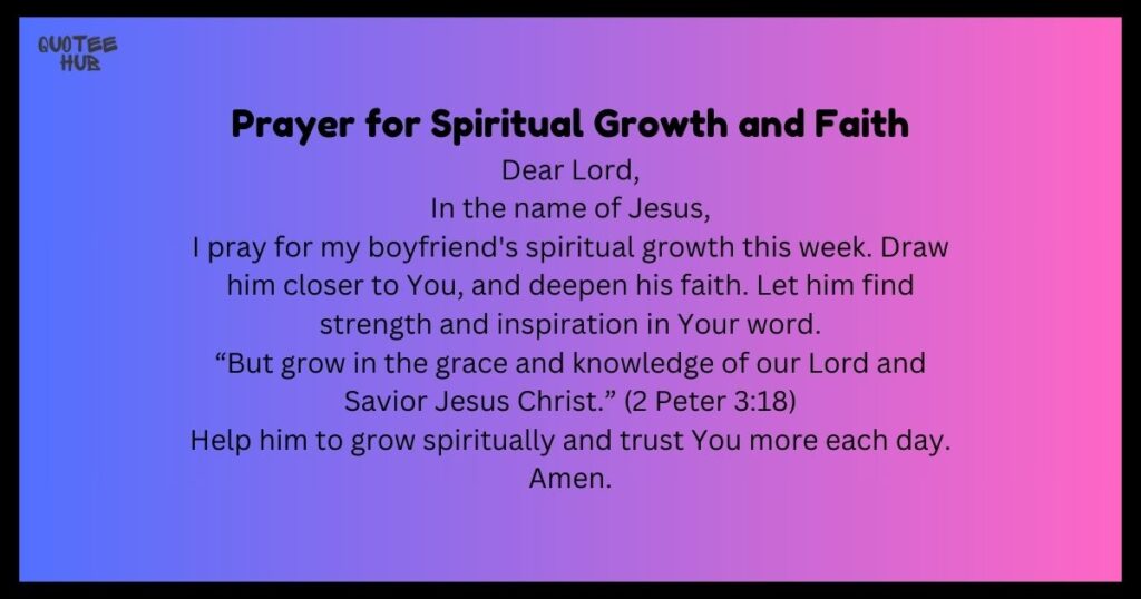 Prayer for Spiritual Growth and Faith