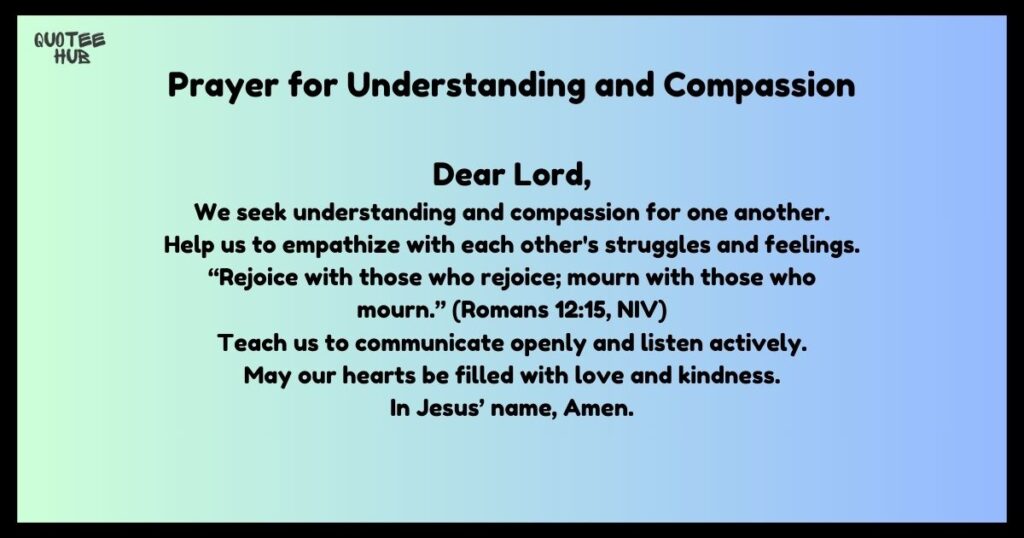 Prayer for Understanding and Compassion